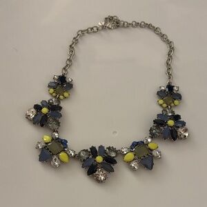 Stella & Dot Navy and Lime Floral Necklace